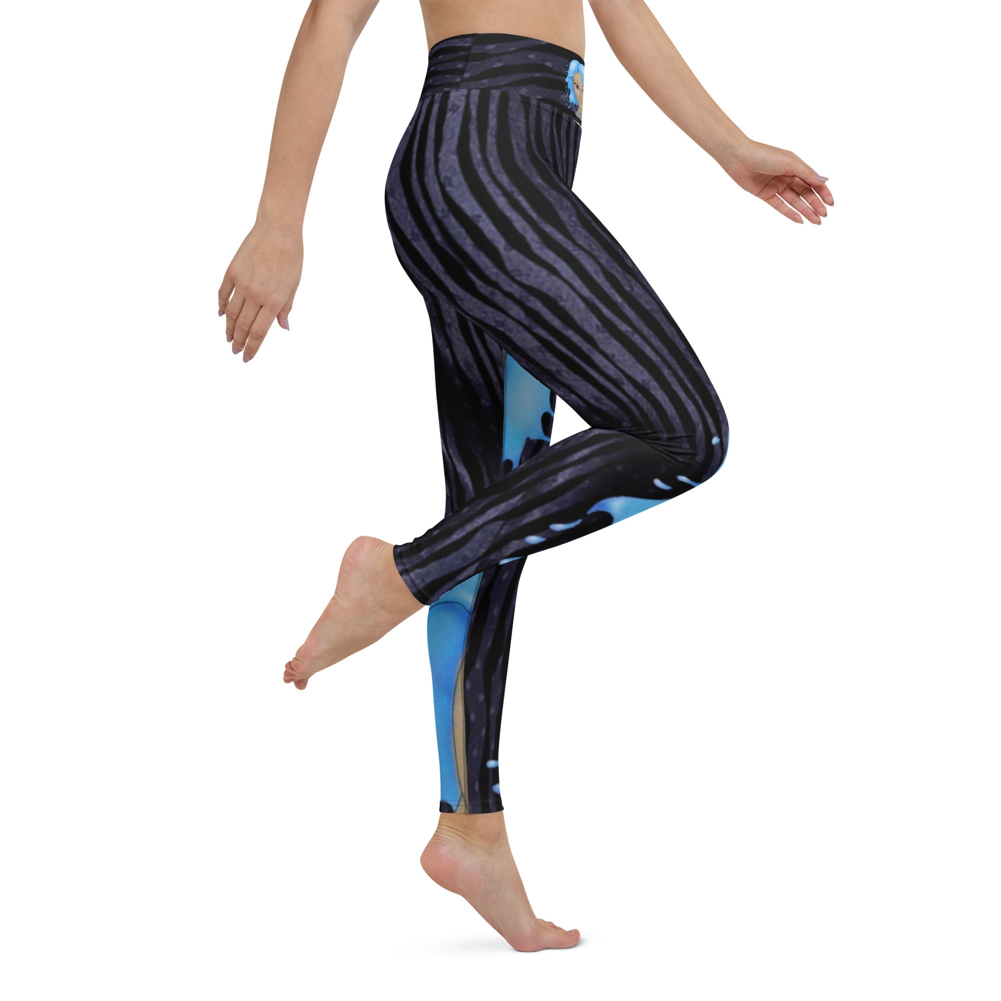 Workout Leggings. Zodiac Art Gym Activewear or Yoga Pants. "Cosmic Aqua" by WickedYo.